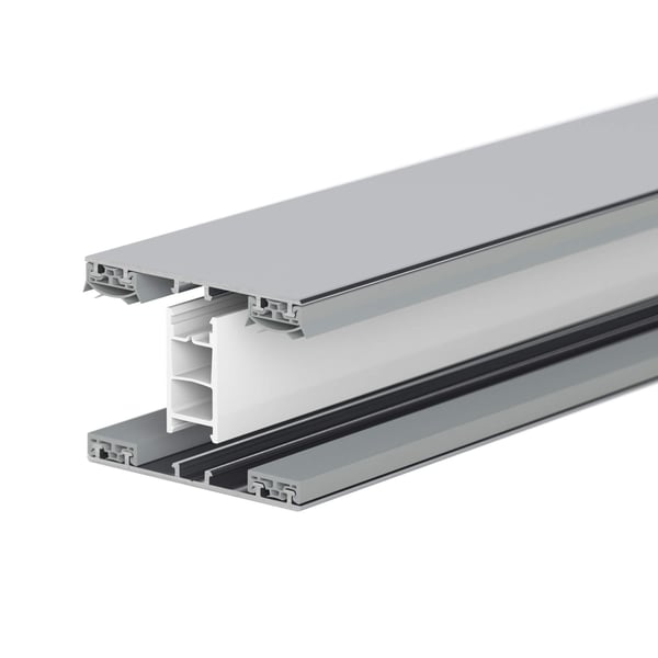 Mendiger middenprofiel 16 mm Thermo/Classic, blank aluminium en kunststof, zijaanzicht
