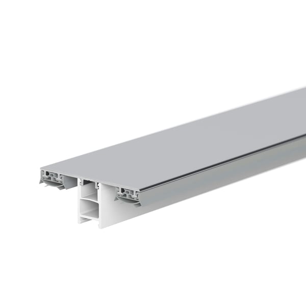 Mendiger middenprofiel van blank aluminium en kunststof, hoofdweergave