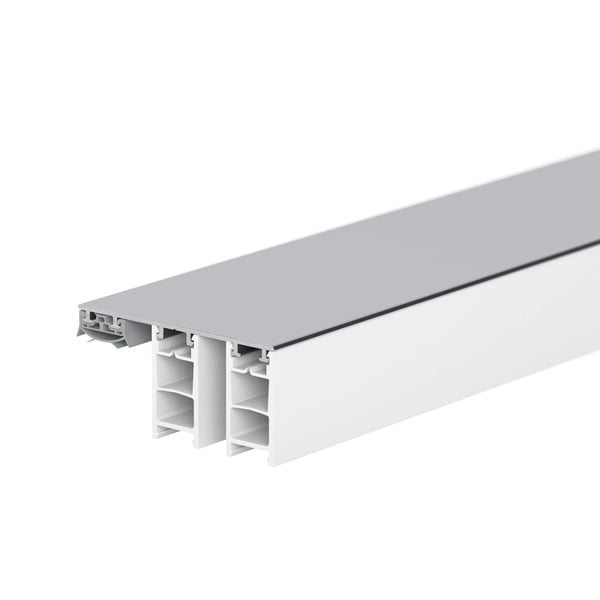 Mendiger randprofiel van aluminium en kunststof, blank, met holle kamerstructuur, hoofdweergave