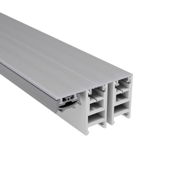 Mendiger randprofiel 16 mm van aluminium en kunststof, blank, doorsnede met kamers