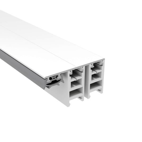Mendiger randprofiel 16 mm, wit, aluminium en kunststof, met kamerstructuur en afdichting
