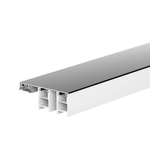 Mendiger randprofiel van aluminium en kunststof, donkergrijs, detail van de profielstructuur