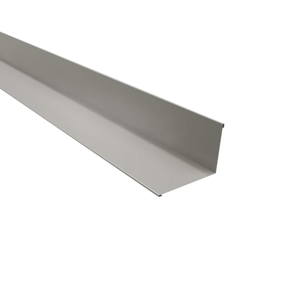 Wandafwerking Zilver-Metallic, 0,63 mm staal, bovenaanzicht schuin