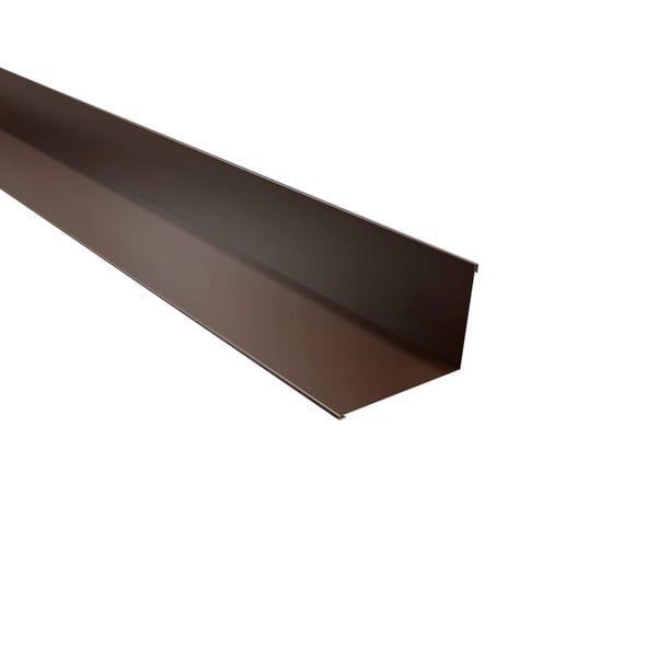 Wandafdekker Notenbruin RAL 8011, 0,75 mm staal, 25 µm polyestercoating, hoofdaanzicht
