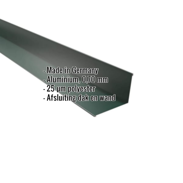 Wandafwerking aluminium mosgroen met ingebouwde gegevens Made in Germany, 0,70 mm, 25 µm polyester
