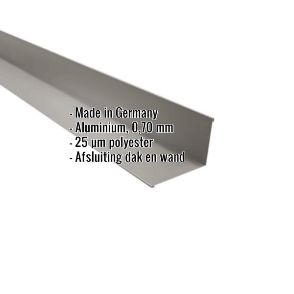 Muuraansluiting | 16 x 11,5 cm | 95° | Aluminium 0,70 mm | 25 µm Polyester | 9007 - Grijs aluminiumkleurig