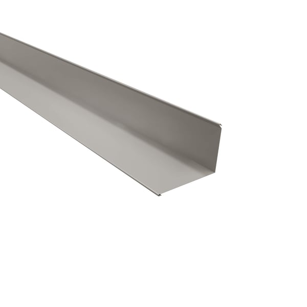 Wandafsluiting lichtgrijs RAL 7035 van 0,50 mm staal, hoofdweergave, 95 graden hoek