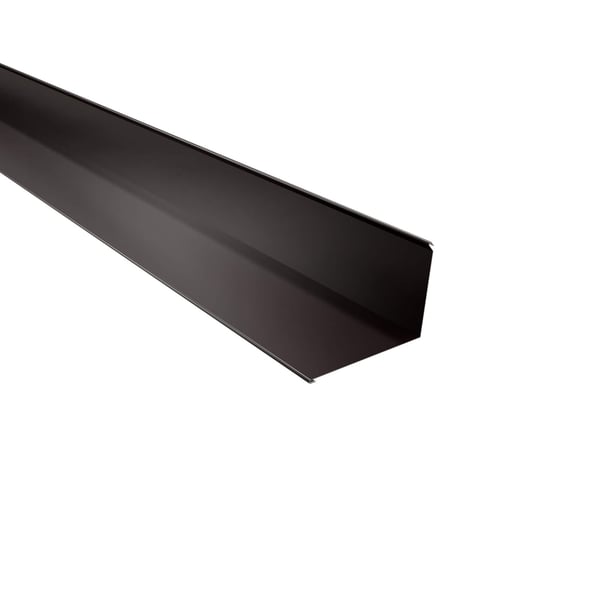 Wandafwerking staal 0,63 mm Chocoladebruin RAL 8017 met 25 µm polyestercoating, hoofdaanzicht
