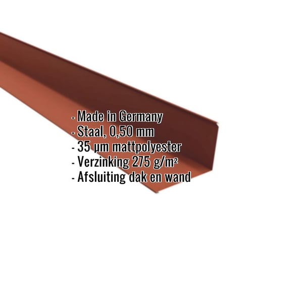 Wandafwerking 22x15 cm Terracotta, 0,50 mm staal, matpolyester coating, met ingebouwde specificaties