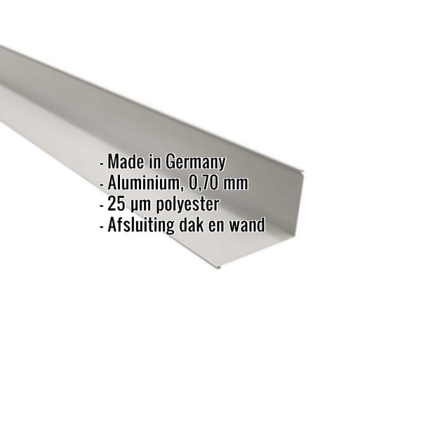 Wandafsluiting aluminium Zilver-Metallic, 0,70 mm, met ingebedde hoekgegevens