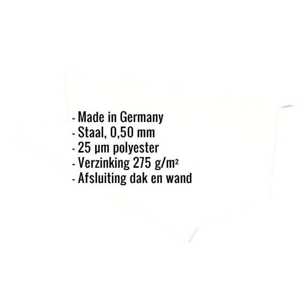 Wandafwerking Type 1, Grijswit, met ingebedde specificaties voor materiaal, dikte en coating