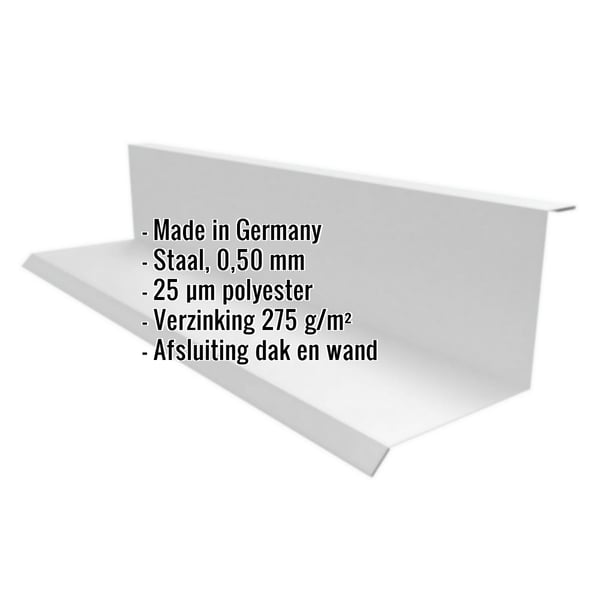 Wandafwerking Type 1 Zilver-Metallic met weergegeven productgegevens materiaal, dikte, coating