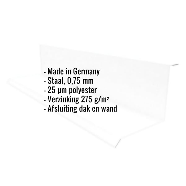 Wandafwerking type 1 van staal, 0,75 mm, lichtgrijs, met ingebedde productgegevens