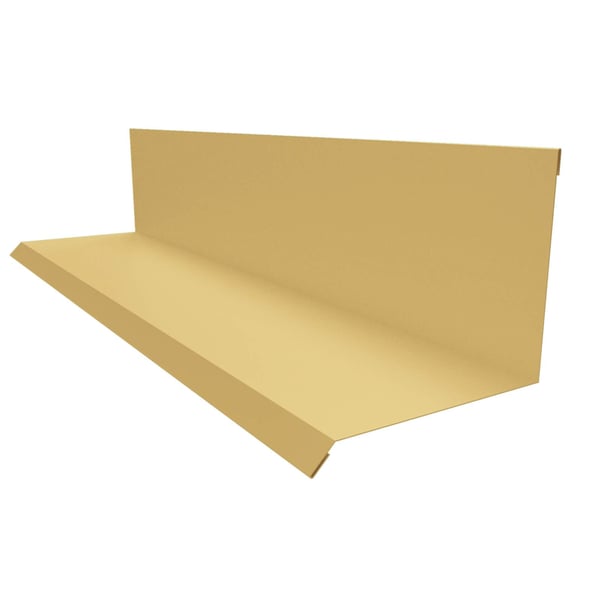 Muurafdekker Type 2 van staal, 0,50 mm, Zandgeel RAL 1002, 25 µm polyester coating, hoofdaanzicht