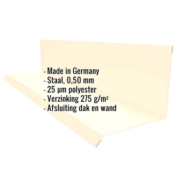 Wandafwerking Type 2, licht ivoorkleurig, met ingebedde productgegevens over materiaal en coating