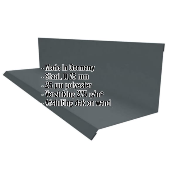 Wandaansluiting type 2 staal 0,75 mm antracietgrijs RAL 7016 met productdetails