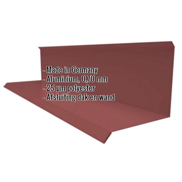 Wandafwerking Type 3 aluminium Roodbruin RAL 8012 met weergegeven productgegevens
