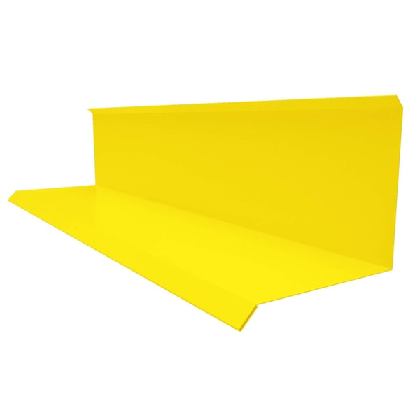 Wandaansluiting type 3 van staal, 0,50 mm, Koolzaadgeel RAL 1021, 25 µm polyestercoating
