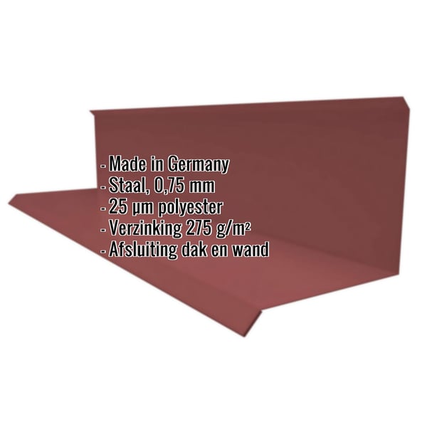 Muuraansluiting | Typ 3 | 10 cm x 11 cm x 2,00 m | 90° | Staal 0,75 mm | 25 µm Polyester | 8012 - Roodbruin