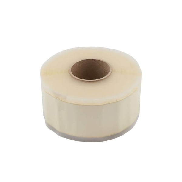 Naadband EPDM 0,75 mm wit, rol van voren op neutrale achtergrond