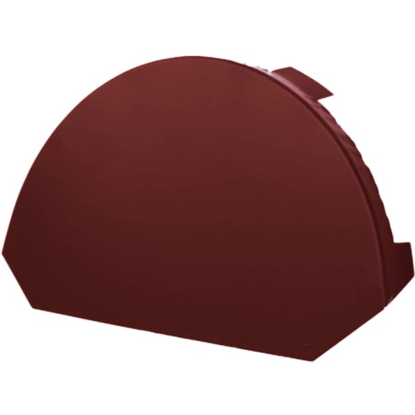 Nokvorst eindstuk groot, RAL 8012 roodbruin, staal 0,50 mm, zijaanzicht