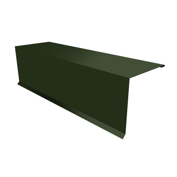 Lessenaarsdakafsluiting staal, RAL 6020 groen, 0,50 mm, matpolyester coating, hoofdaanzicht