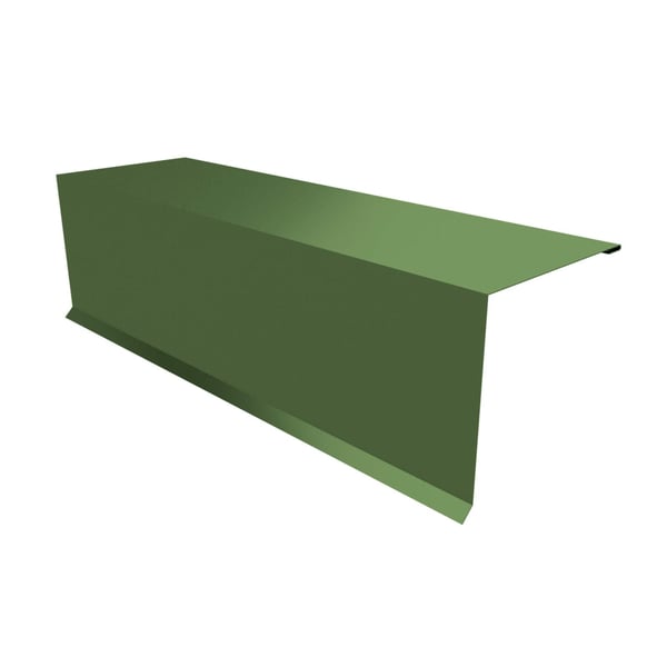 Lessenaarsdak nokafsluiting resedagroen 0,75 mm staal, 11 cm x 10 cm, 80 graden hoek