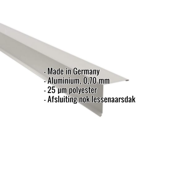 Lessenaarsdakafsluiting aluminium Zilver-Metallic, 0,70 mm, met ingebedde specificaties