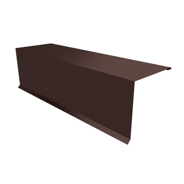 Lessenaarsdak nokafsluiting staal, 0,50 mm, RAL 8017 Chocoladebruin, 25 µm polyestercoating, hoofdaanzicht