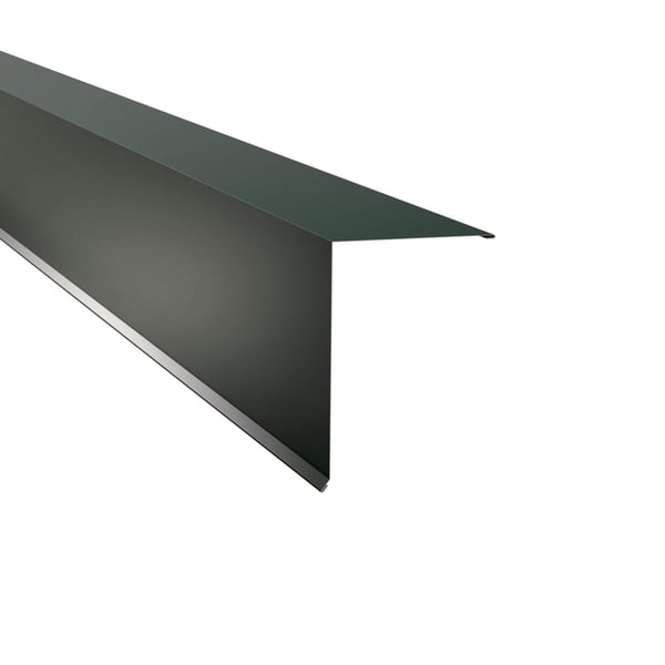 Lessenaarsdak nokafsluiting aluminium mosgroen (RAL 6005) 0,70 mm, bovenaanzicht