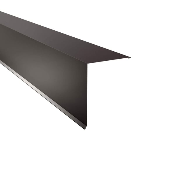Lessenaarsdak nokafsluiting Chocoladebruin RAL 8017, 0,63 mm staal, bovenaanzicht schuin