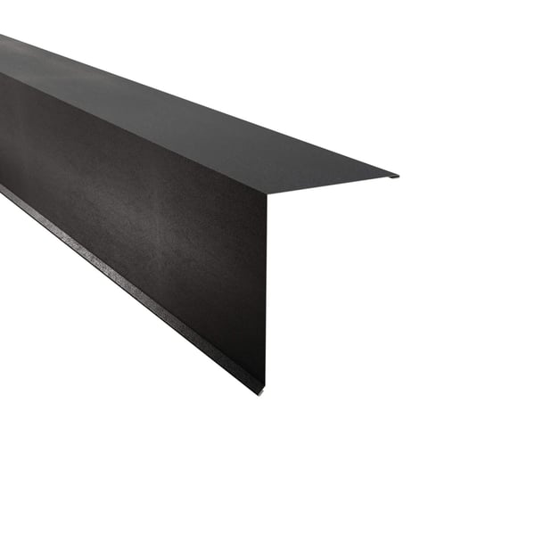 Lessenaarsdakafsluiting van staal, 0,50 mm, donkergrijs matpolyester gecoat, hoofdaanzicht