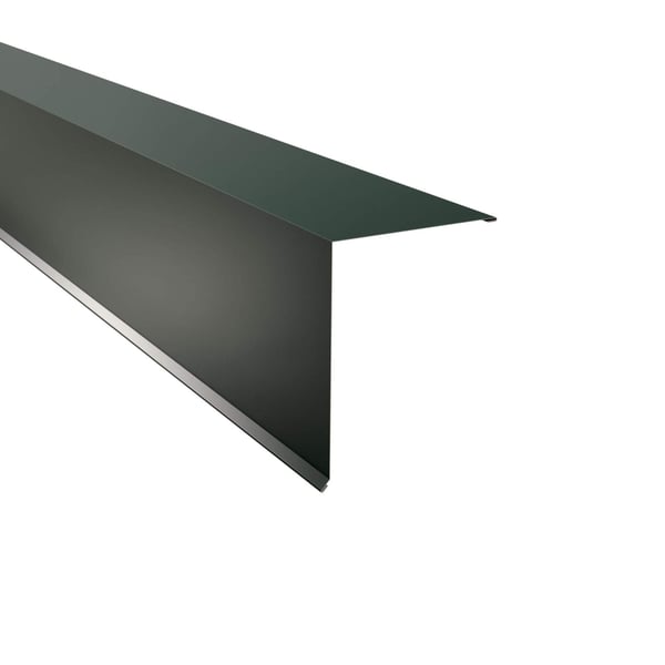 Lessenaarsdak afsluiting aluminium mosgroen RAL 6005, 0,70 mm, 25 µm polyester coating