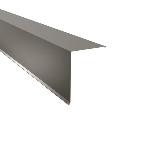 Lessenaarsdakafsluiting van aluminium in RAL9007, 0,70 mm, hoofdaanzicht schuin van boven