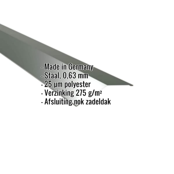 Nokstuk plat, Chroomoxydegroen, met ingebedde specificaties zoals materiaal, dikte en coating