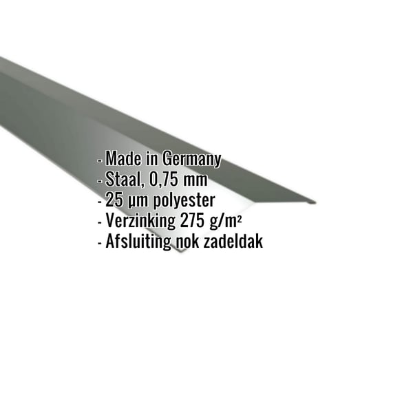 Nokvorst vlak Chroomoxydegroen met ingebedde gegevens Made in Germany, staal 0,75 mm, 25 µm polyester
