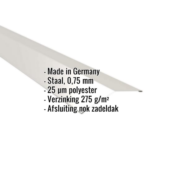 Nokvorst plat Grijswit (RAL 9002) met ingebedde gegevens Made in Germany, staal 0,75 mm, 25 µm polyester