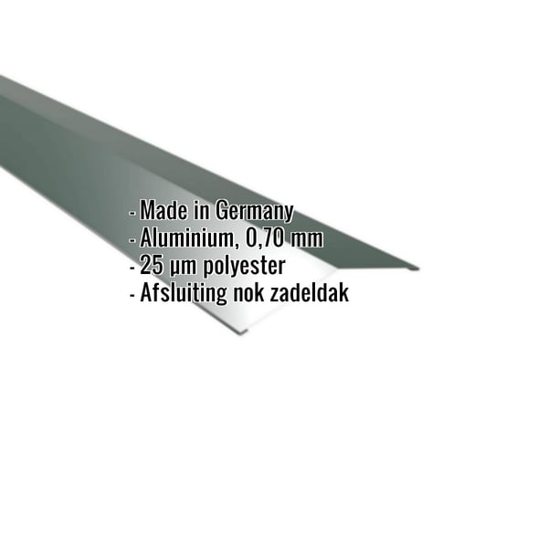 Nokstuk plat mosgroen, aluminium 0,70 mm, met ingebedde productgegevens