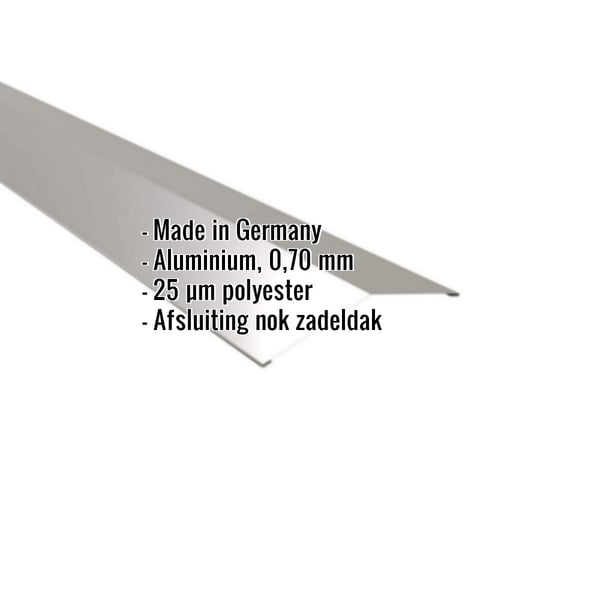 Nokstuk vlak | 14,5 x 14,5 cm | 150° | Aluminium 0,70 mm | 25 µm Polyester | 9007 - Grijs aluminiumkleurig
