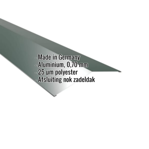 Nokvorst plat mosgroen aluminium met 25 µm polyestercoating, met ingebedde gegevens