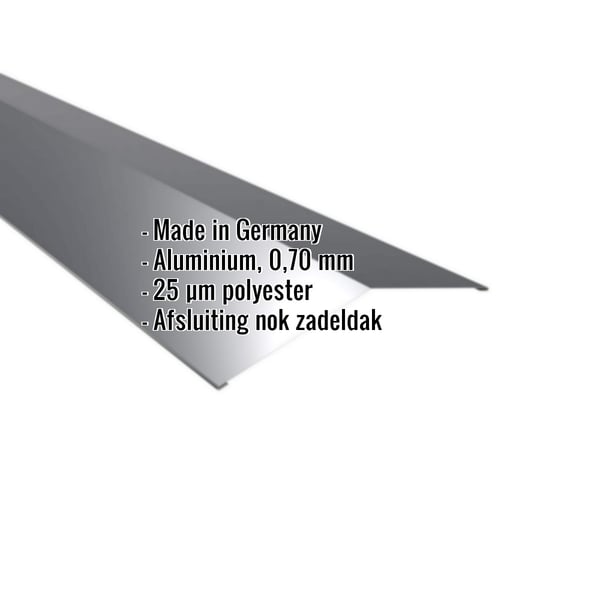 Nokstuk plat aluminium 0,70 mm antracietgrijs, met ingebedde specificaties