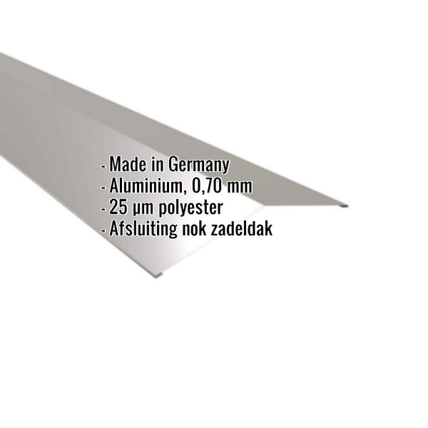 Nokvorst vlak aluminium 0,70 mm RAL9007 met ingebouwde productgegevens