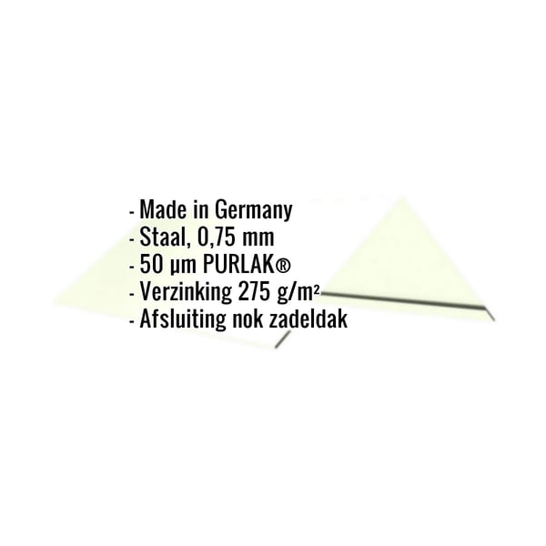 Nokvorst vlak Grijswit, 0,75 mm, 50 µm PURLAK, met ingebedde productgegevens