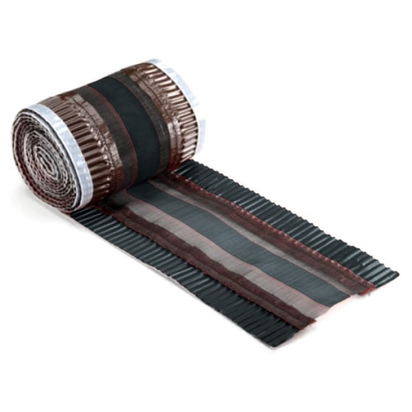 Ventilatierolnok rol 5,00 m, antracietgrijs, textiel, deels afgerold, met zijdelingse profielribben