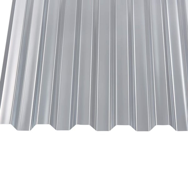 PET damwandplaat 70/18, 1,10 mm, helder, van bovenaf gezien