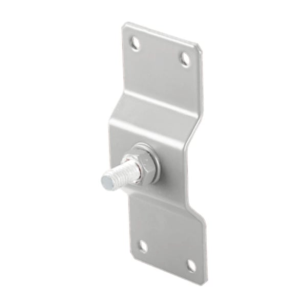 Plaat voor regenpijpbeugel van staal, Zilver-Metallic, met schroef en moer, hoofdaanzicht