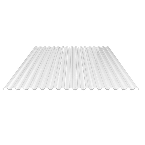 Polycarbonaat damwandplaat 76/18, 0,90 mm helder, vrijstaand, bovenaanzicht