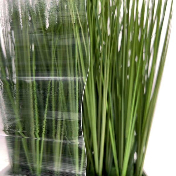 Polycarbonaat golfplaat helder 1,30 mm detail voor groene achtergrond, semi-transparant