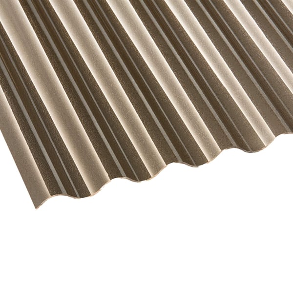 Polycarbonaat golfplaat 76/18, 2,50 mm, brons, bovenaanzicht