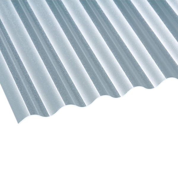 Polycarbonaat golfplaat 76/18, 2,50 mm, helder, hoofdaanzicht schuin van boven